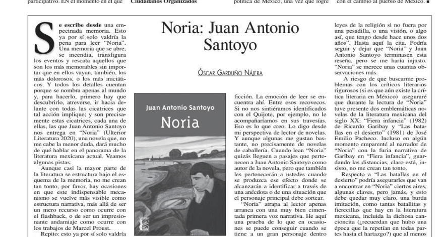 En este momento estás viendo Reseña de ‘Noria’ en La Jornada Zacatecas